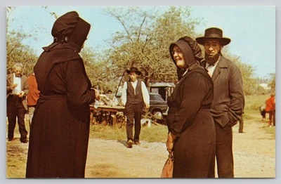 Vintage Amish Auction Photochrome Postcard PA Dutch Country by Tortora - Image 1 of 2