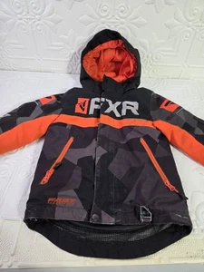 FXR Racing Helium Kids Snowmobile Jacket-Black/Char Camo/Nuke Size 4 - Bild 1 von 18