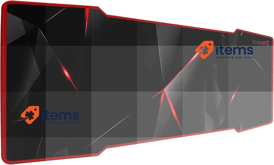 TechSide per Giochi Tappetino Speciale Forma XL Nero/Rosso 900X300X5mm Mouse - Immagine 1 di 4