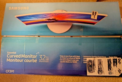Samsung 32 inch CF391 Curved Monitor (LC32F391FWNXZA) - 1080p, monitor & stand - Image 1 of 4