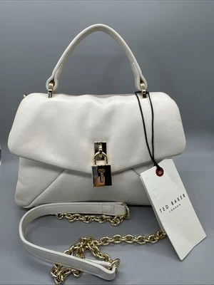 Nuevo con etiquetas Bolso Bandolera Ted Baker Cuero Amapola Mini Blanco Crema Mango Superior Foto 1 de 4