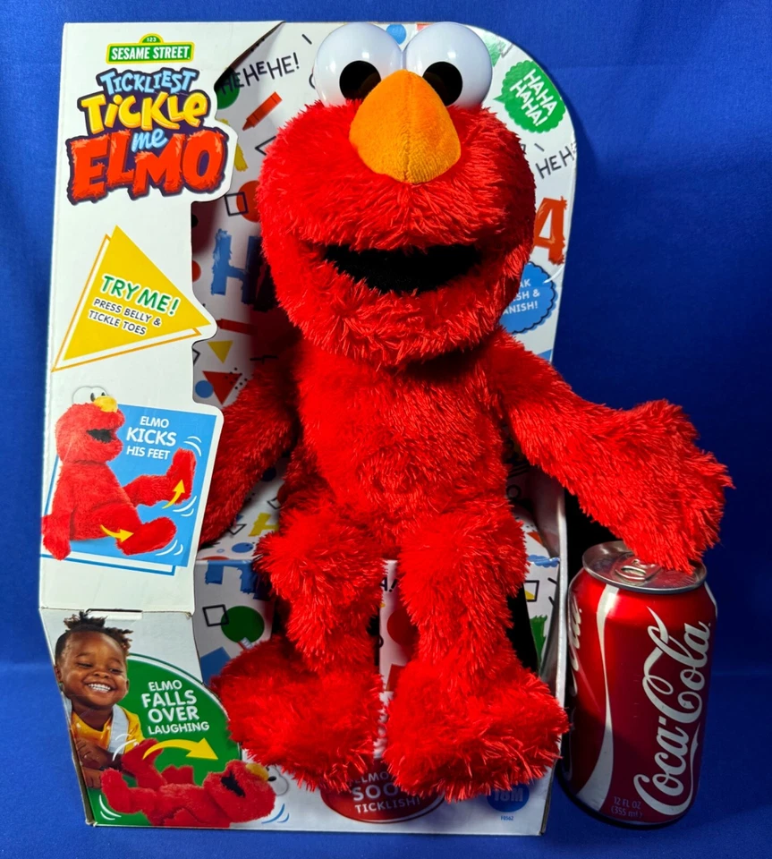 Hasbro Sesame Street Tickle Me Elmo 2021 Tickle Feet Plush Doll 12" Red Tested