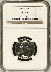 1957 25C Proof Washington Quarter Dollar NGC PF66        3512464-024 - Picture 1 of 2