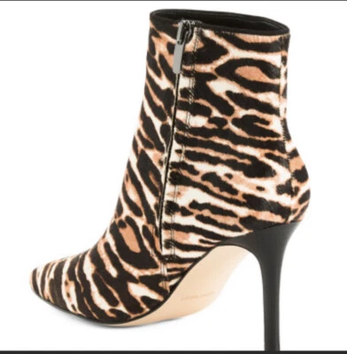 NINE WEST Womens Pointy Toe Ankle Boot Size 6 Animal Print Stiletto Heel New - Image 1 of 4