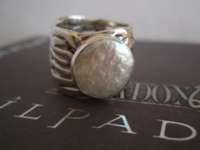 SILPADA RARO RETIRADO Plata de Ley 925 "Sirena" Moneda Pera Anillo Talla 5 1/4 R1542 Foto 1 de 4