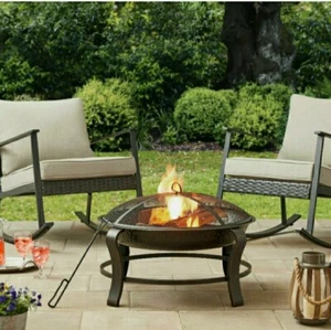 Fire Pit Outdoor Patio Fire Pit Backyard Firepit Bowl Wood Burning Fire FREE SHP - Picture 1 of 3