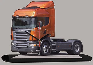 MODEL CARS, TRUCK SCANIA R420 -02 with Clock 11,8x 7,8 inches and aluminium - Picture 1 of 1