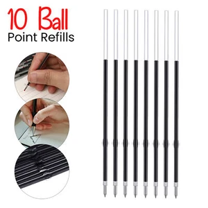 10pcs Reception Black Ink Refill 95mm Ballpoint Pen Replacement Medium Nib - Picture 1 of 13