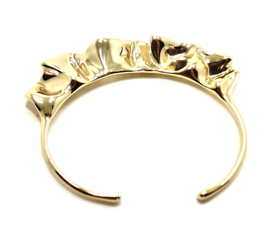 PULSERA BRAZALETE ARRUGADO CHAPADA EN ORO AMARILLO ALEXIS BITTAR TALLA PEQUEÑA Foto 1 de 4