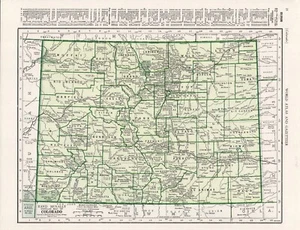 1946 Vintage Colorado State Map Atlas Map of Colorado Gallery Wall Decor 2224 - Picture 1 of 3