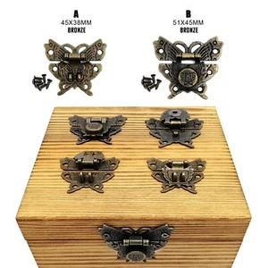 Decor Jewelry Chest Gift Wine Box Suitcase Case Hasp Latch Toggle Butterfly Lock - Picture 1 of 8