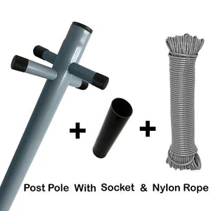 Durable Clothes Post with Washing Line 2.4m Overall Height Outdoor Laundry - Picture 1 of 6