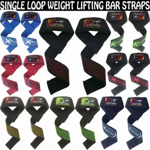 Bodybuilding Weight lifting gym training gloves wrist support bar straps wraps - Picture 1 of 11