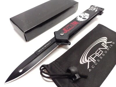 JOKER Stiletto Pocket Knife Dark Knight Rises Why So Serious Spring Assisted - Image 1 of 4