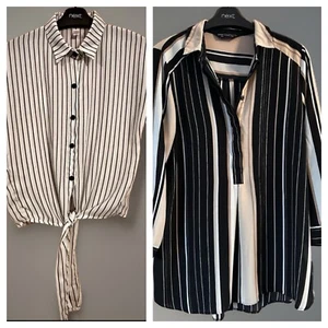 🤍 Two Blouses 1 Dorothy Perkins Size 10 1 Unbranded Size ?10 - Picture 1 of 13