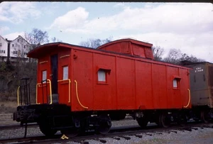 freight car-CNJ-Jersey Central caboose # 91197 @ Phillipsburg NJ. Fuji slide - Picture 1 of 1