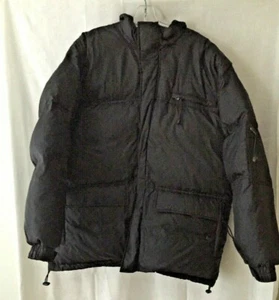 CREMIEUX Sport XXL einfarbig schwarz Winter Daunen Federn Puffer Jacke versteckte Kapuze - Bild 1 von 12