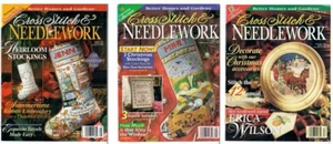 Lote de 3 Revistas de Punto de Cruz y Aguja Medias de Navidad Hanukkah - Imagen 1 de 4