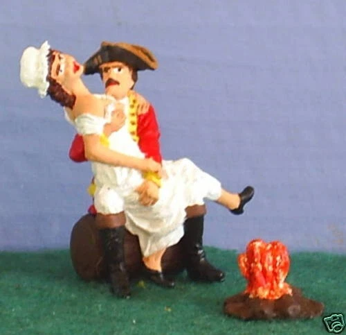 TOY SOLDIERS AMERICAN REVOLUTION BRITISH SOLDIER SITTING WITH CAMP FOLLOWER 54MM - Image 1 of 1