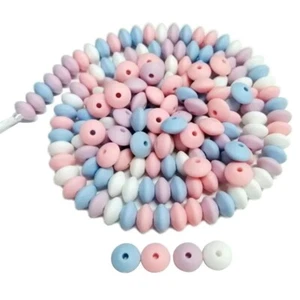 100Pcs Lentil Silicone Beads 12mm Round Spacer Bead Baby Soother Jewelry Charms - Picture 1 of 48