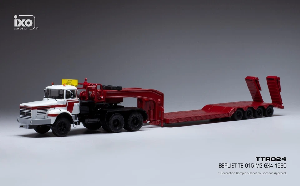 IXO 1/43 TTR024 BERLIET TBO 15 M3 6x4 1960 Handling Mch. Porte Engin rouge/blanc - Immagine 1 di 4