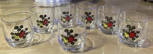 7 Vintage Strawberry Drinking Glasses - 1970's Sears Strawberry Juice Glasses - Picture 1 of 7