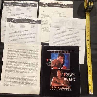 1990 Mike Tyson v Tillman, Foreman v Rodrigues Media Boxing Program & Sheets - Image 1 of 4