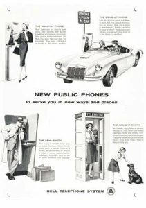1960 BELL Cabinas telefónicas ****RÉPLICA DECORATIVA DE LETRERO DE METAL**** - Imagen 1 de 1