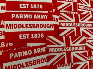 Pack of 24 x Middlesbrough FC Stickers - Flag Scarf Shirt Badge Print - Picture 1 of 2