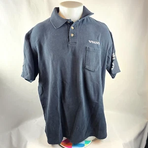 Vintage Volvo Shirt Men XL Black Polo Embroidered Union Made in USA Prevost Mack - Bild 1 von 9