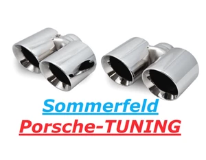 Porsche Carrera 997 MK1 + MK2 Chrom Doppel Endrohre chrom double Tail Pipe - Picture 1 of 1
