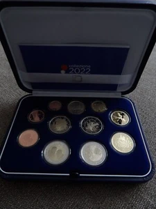 Italy 2022 year Proof coin set from 1 cent - 2 euro total 10 proof coins box coa - Picture 1 of 9