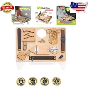 Montessori Busy Board for Toddlers: 10 Sensory Activities, Perfect Travel Toy - Picture 1 of 11
