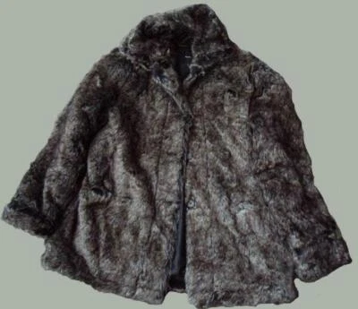 dicke Webpelz Jacke Pelzjacke Gr. 46 Winterjacke mokka braun Kaninchen. - Bild 1 von 2