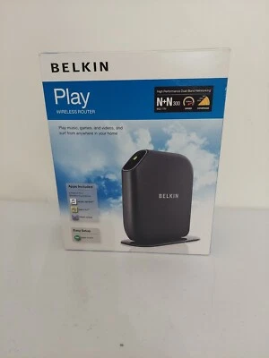 Belkin PLAY N600 Wireless Router N+N300 Dual Band 300 Mbps 2010 Opened Box - Image 1 of 4