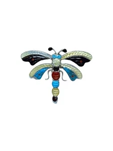 Tamara Pinto, Pin, Pendant, Multi-Stone, Sterling Silver, Zuni Handmade, 1 5/8" - Picture 1 of 3