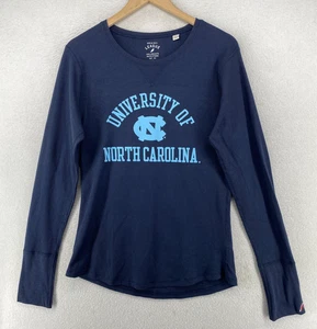 UNIVERSITY OF NORTH CAROLINA Top Womens XL Tar Heels Chapel Hill NC Thermal Blue - Picture 1 of 10