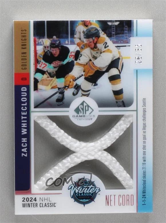 2024 Upper Deck SP Game Used Winter Classic Net Cord Relics /35 Zach Whitecloud - Image 1 of 2
