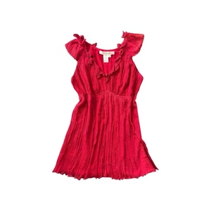 Babydoll Seide Damen S Top Bluse Rot Kokett Girlie Rüschen - Bild 1 von 6