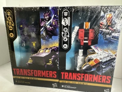 Transformers Age Of The Primes slingshot and Solus Prime Figure Deluxe Class lot - Image 1 of 4
