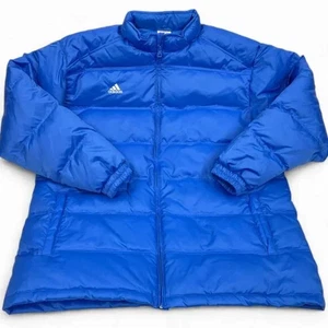 NEW Adidas Jacket Down Blue Puffer Insulated Parka Coat Men's XL   NO TARIFF FEE - Bild 1 von 9