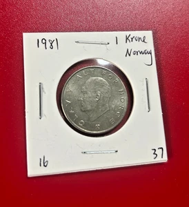 Norwegen 1 Krone Münze 1981 - schöne Weltmünze!!! - Bild 1 von 2