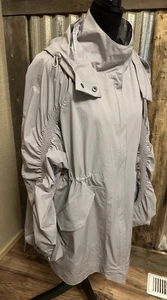 Fabletics GIANA Hooded Jacket Light haze Grey Weather Resistant Large Oversized - Picture 1 of 20