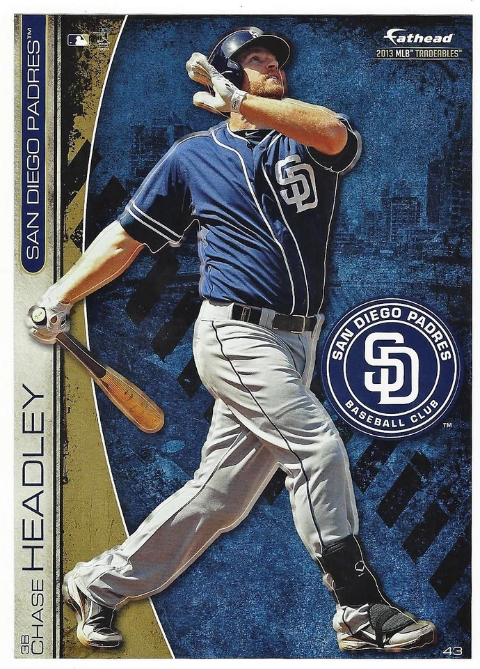 CHASE HEADLEY SAN DIEGO PADRES FATHEAD TRADEABLES REMOVABLE STICKER 2013 #43 - Image 1 of 3