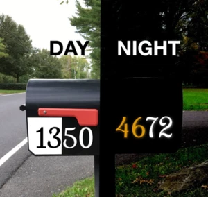Reflective Magnetic Mailbox Numbers, 3.25 inches, Black/White - Picture 1 of 5