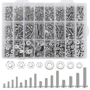 900PCS Hardware Machine Screws SAE Assortment Kit - Stainless Steel Bolts & Nuts - Picture 1 of 7