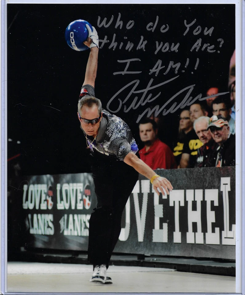 Foto autografiada de Pete Weber 8x10 inscrita quién crees que eres yo soy - JSA Foto 1 de 4