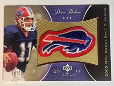 2003 UD Sweet Spot Classics Logo Patch Gold Drew Bledsoe 8/25!!