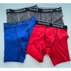 Confezione da 4 slip boxer Reebok Boy's M (8-10) rosso grigio blu nuovi senza etichette - Foto 1 di 10
