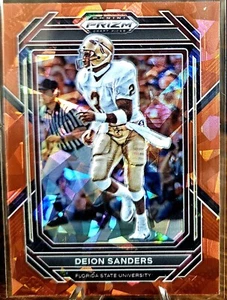 Prizm de hielo agrietado rojo Deion Sanders 2023 Panini #28 - Imagen 1 de 1